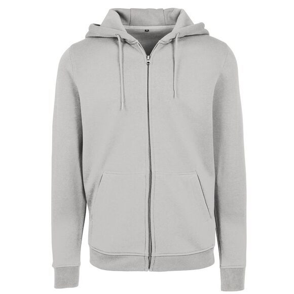 Build Your Brand Mens Heavy Zip Up Hoodie / Light Asphalt
